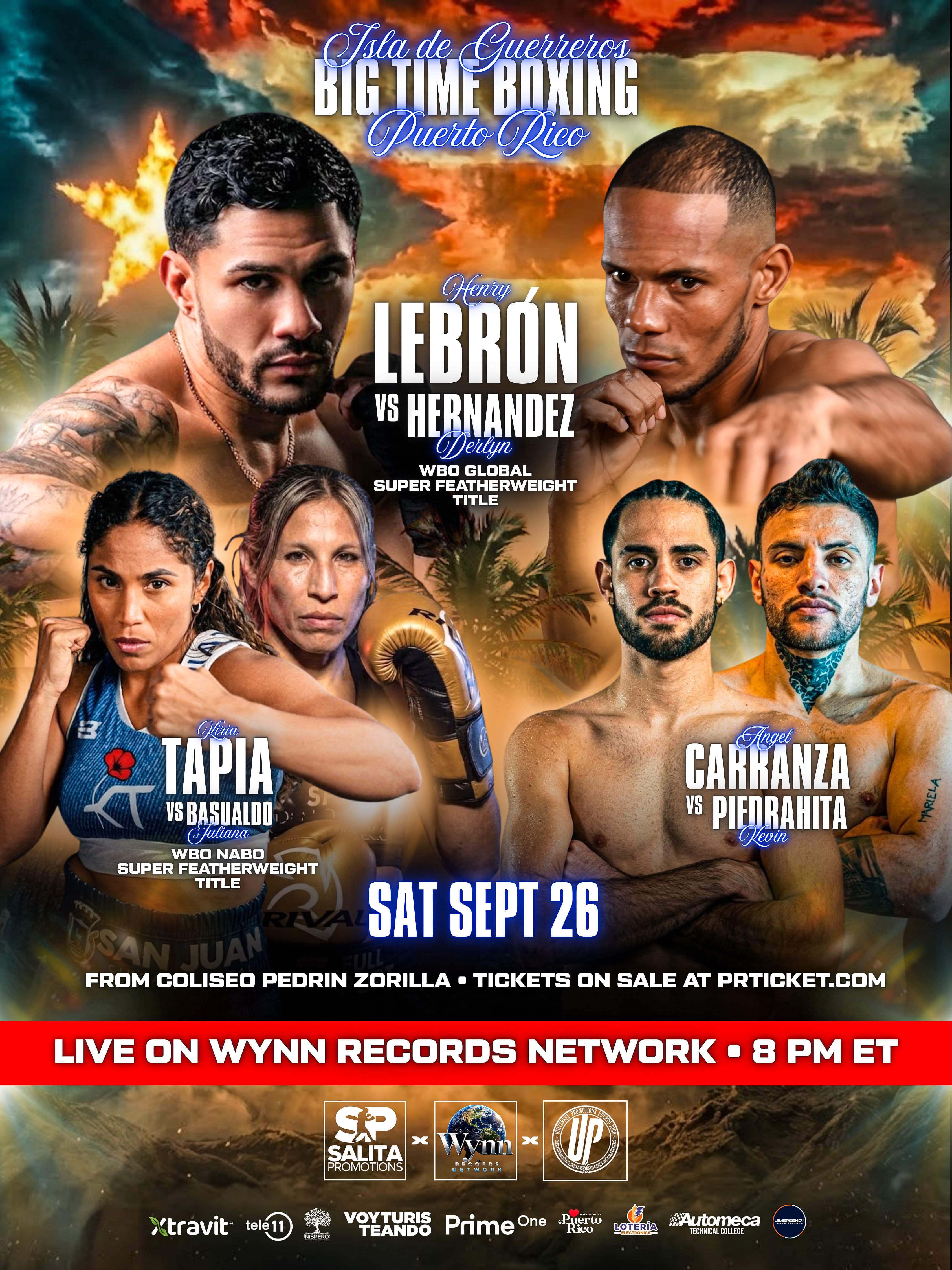 SUPER FEATHERWEIGHT CONTENDER HENRY “MONCHO” LEBRÓN TO FACE DERLYN HERNÁNDEZ