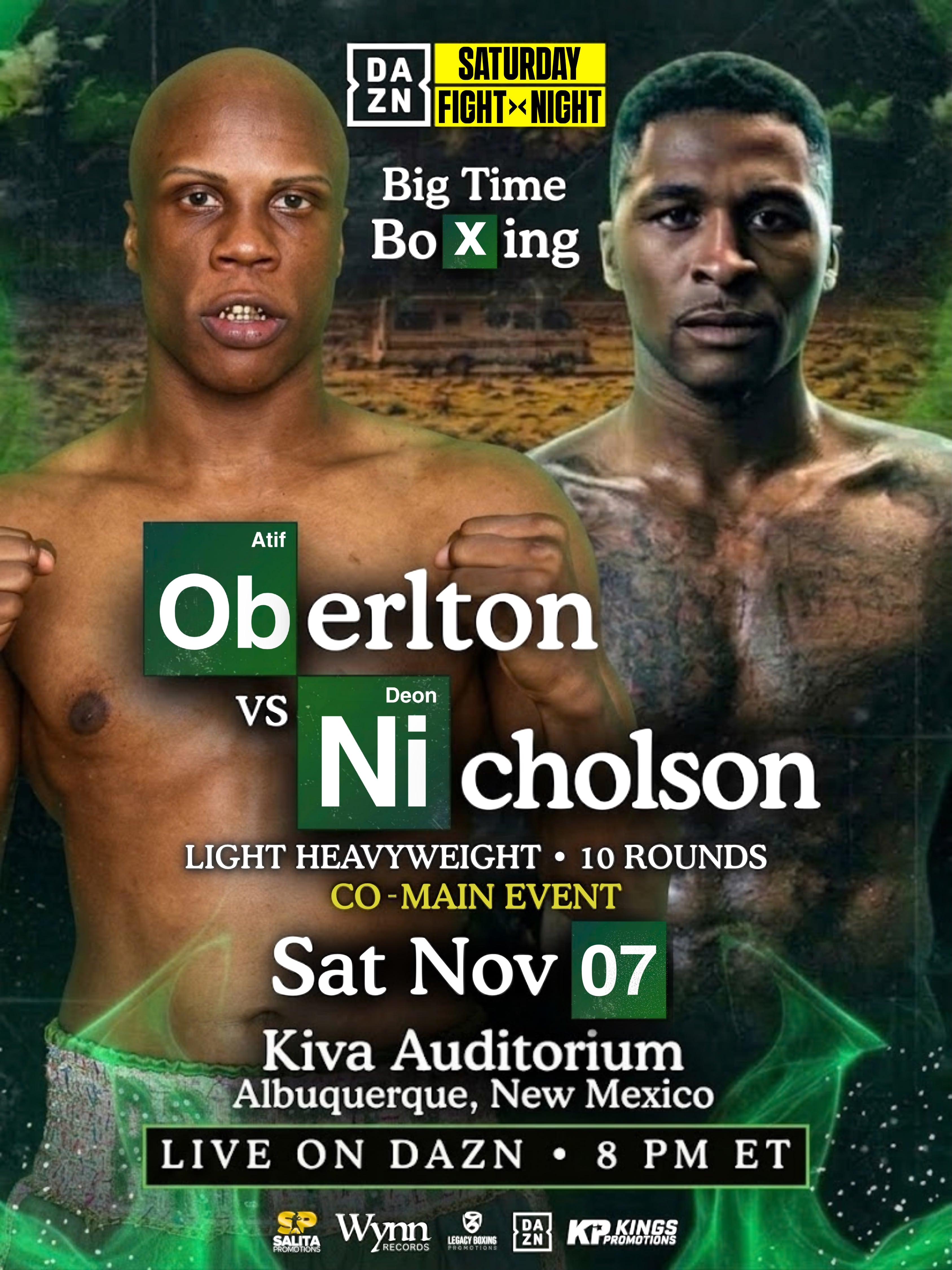 ATIF OBERLTON TO FACE DEON NICHOLSON